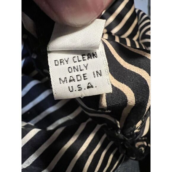 Opening Ceremony Medium Open Back Mini Dress Black Cream Silky Cap Sleeves - Picture 6 of 7